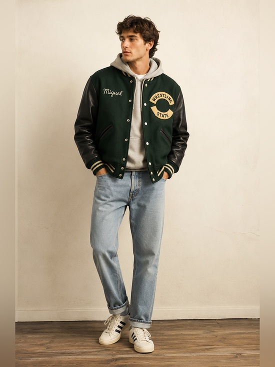 DeLONG Other - Vintage 60s DeLONG Letterman Varsity Jacket Wrestling State Chenille Patch Sz 38